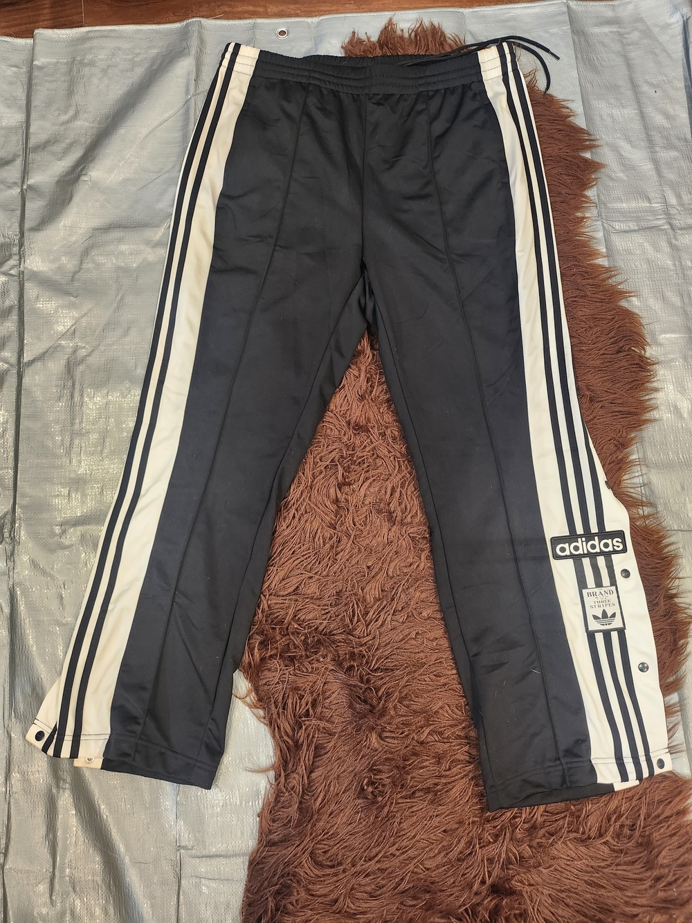 adidas Black Track Pants with White Triple Stripes